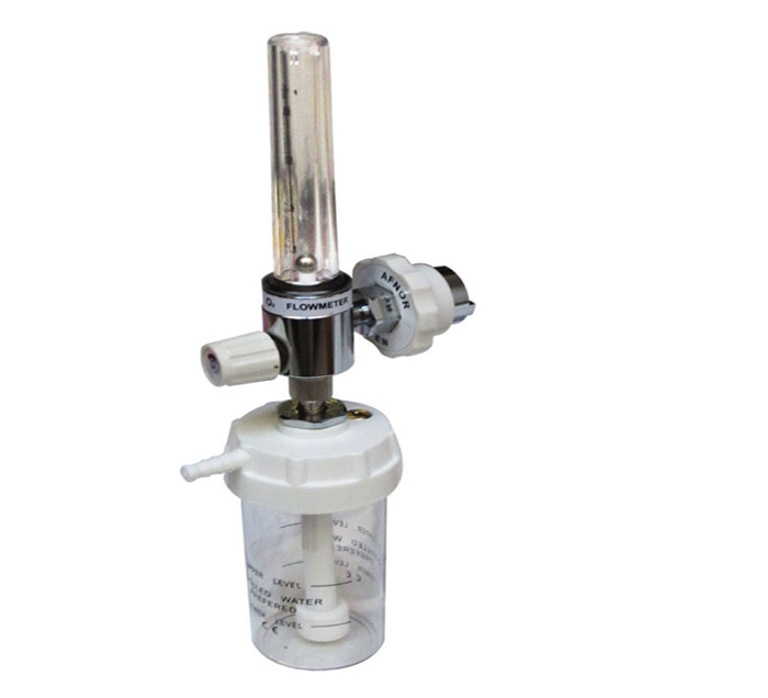 DEBITMETRE D'OX2 MURAL A BILLE ET HUMIDIFICATEUR